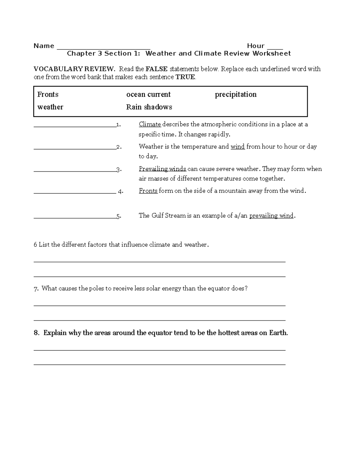 factors-that-influence-climate-worksheet-frontsocean-currentprecipitation-weatherrain-shadows