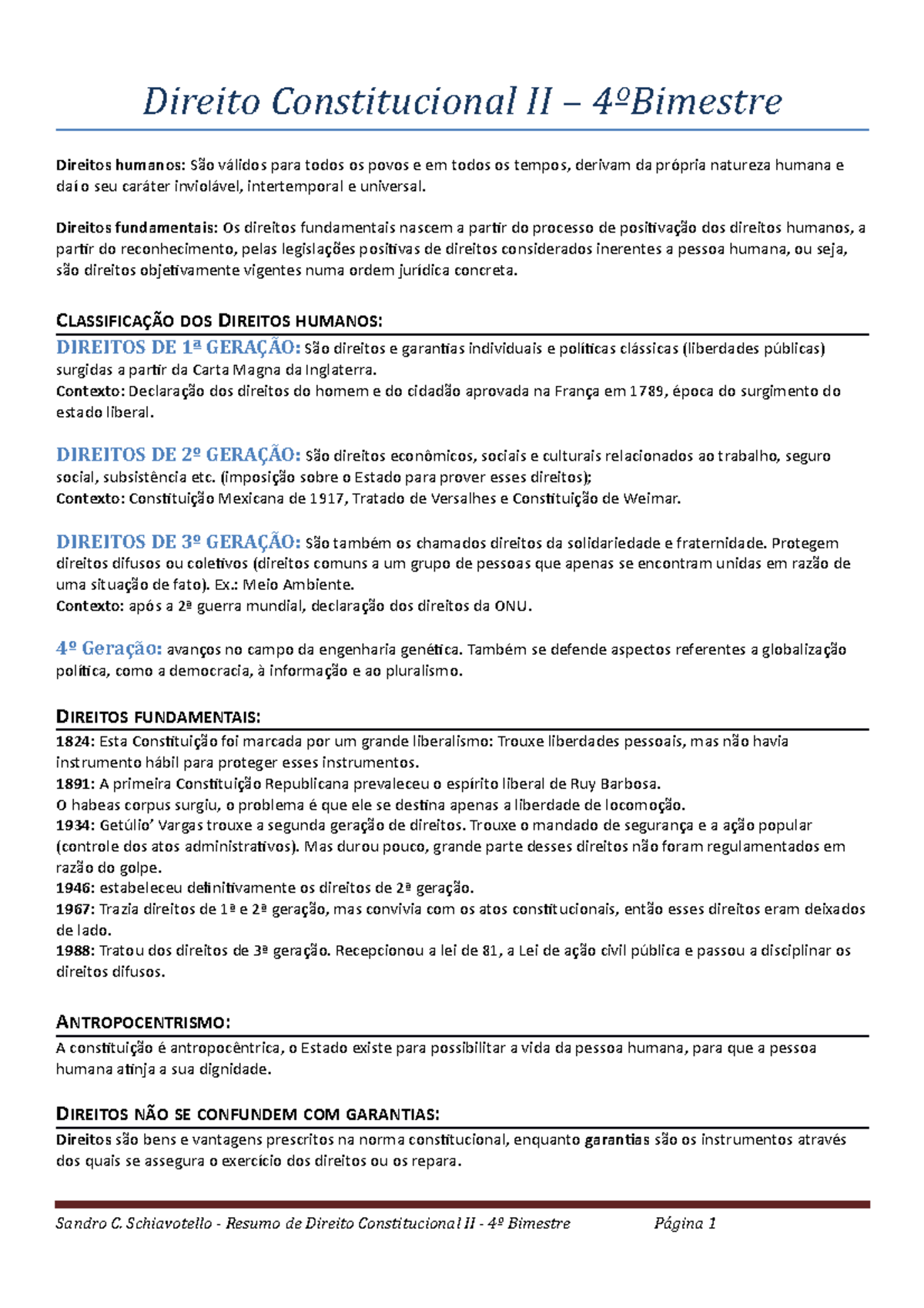 Resumo - Const II - 4ºBi - Direito Constitucional II – 4ºBimestre ...
