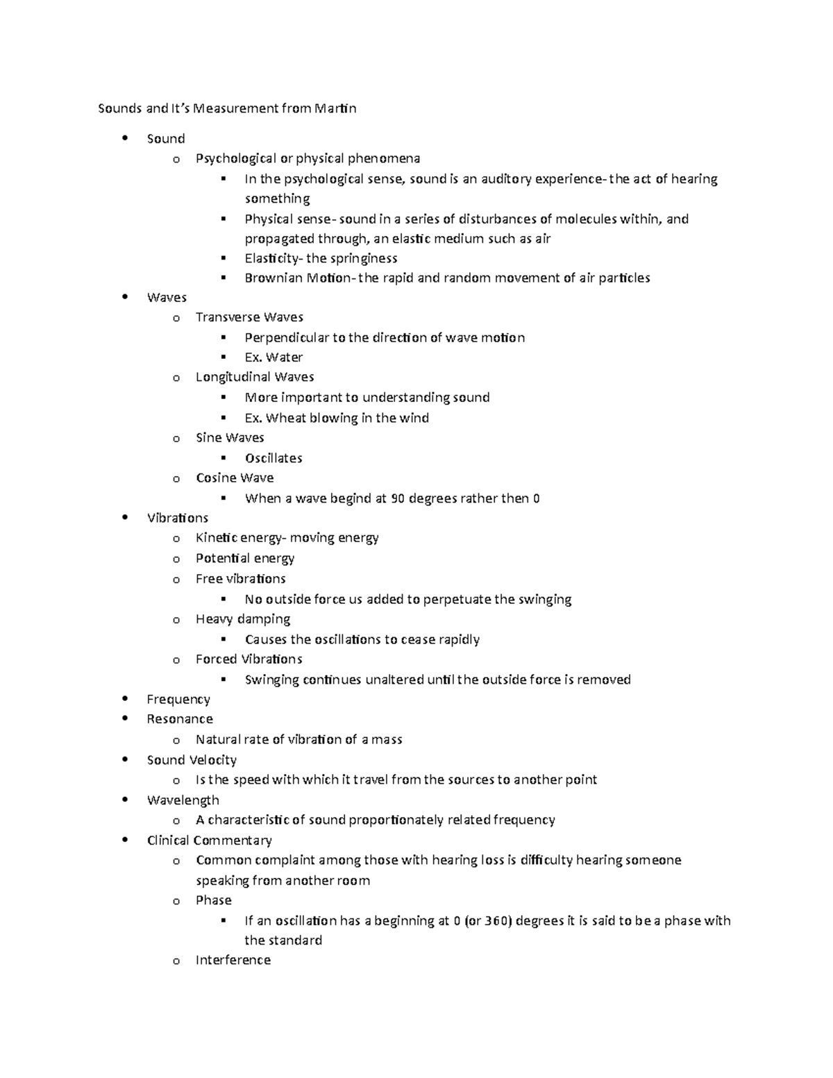 Physics of Sound - class notes - Sounds and It’s Measurement from ...