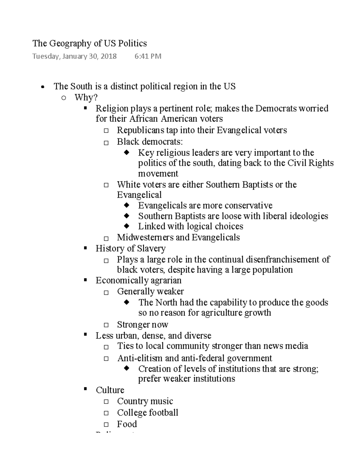 The Geography of US Politics the Tea Party in the rest of the US