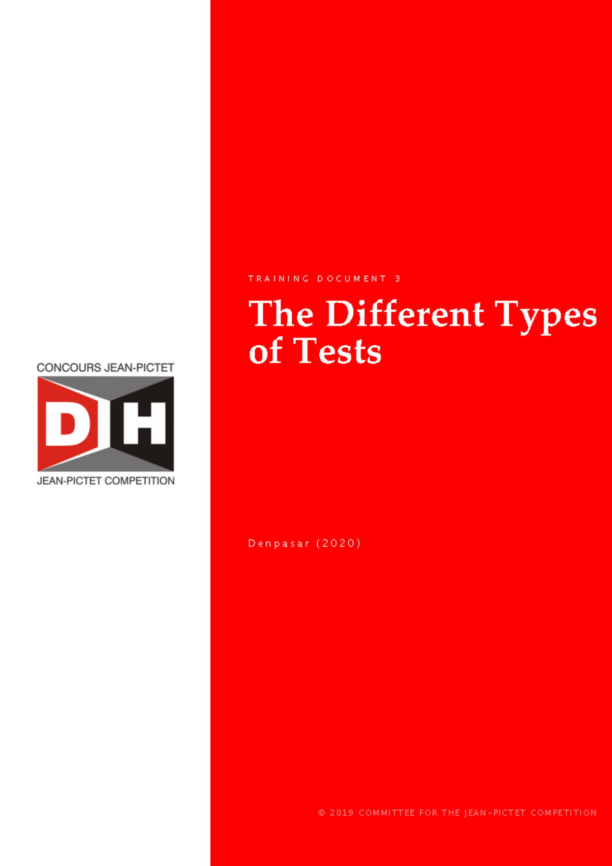 TD 2020 EN 3 - The Different Types of Tests D e n p a s a r ( 2 0 2 0 ...