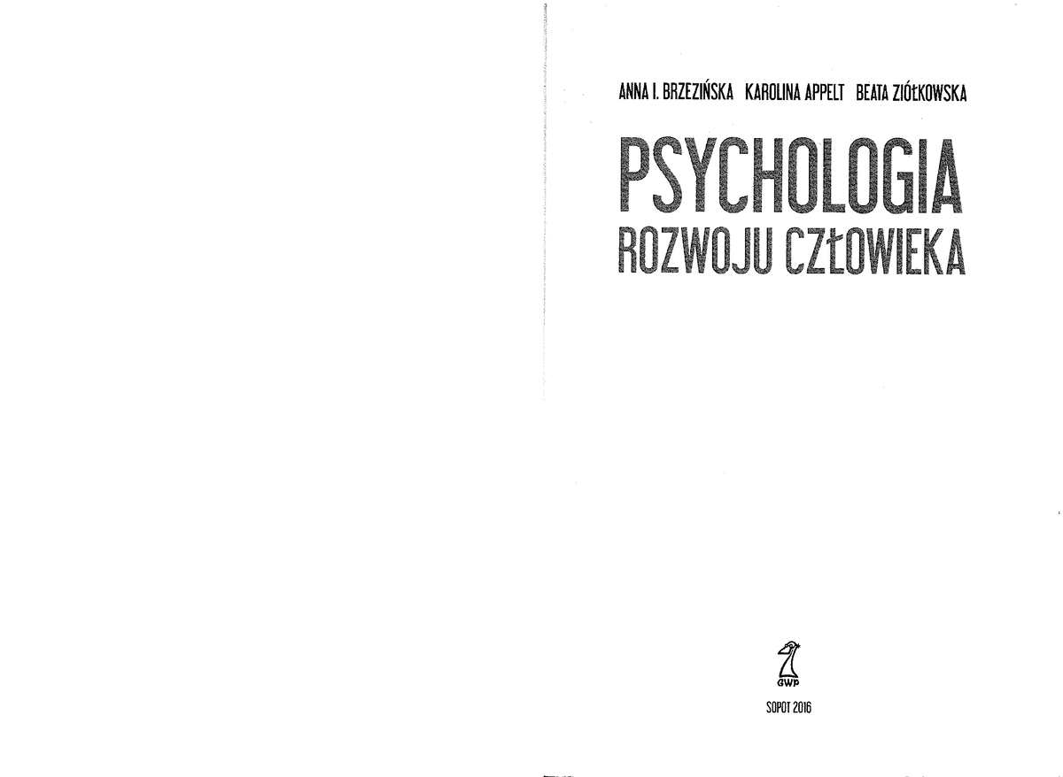 Brzezińska A. - Psychologia Rozwoju Człowieka - ####### ANNA I ...