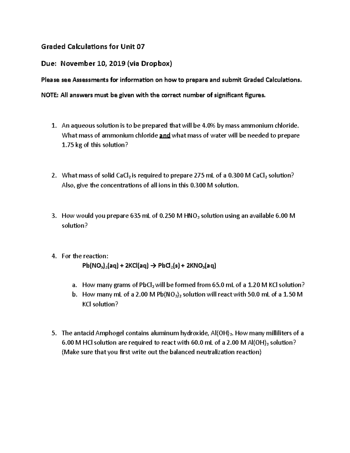 Graded Calculations Unit 7 F19 - Graded Calculations for Unit 07 Due ...