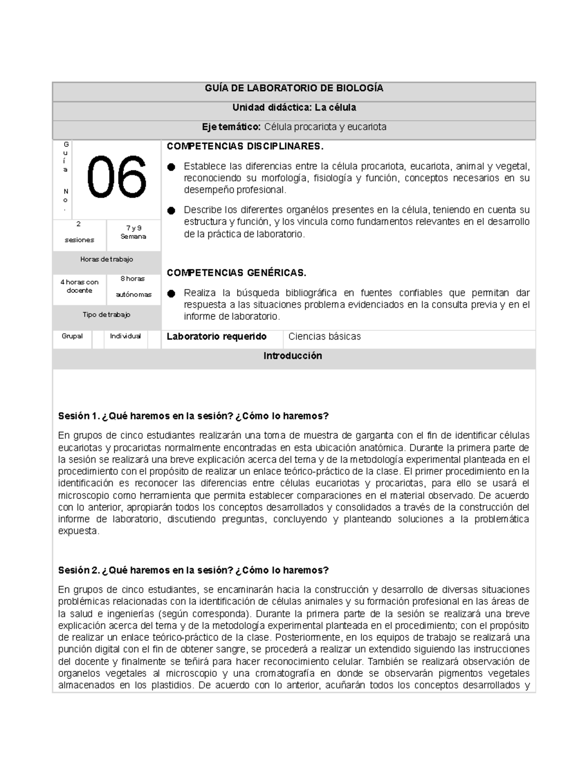 Gu%C3%ADa+06 - Guía célula, con sus puntos resueltos - GUÍA DE ...