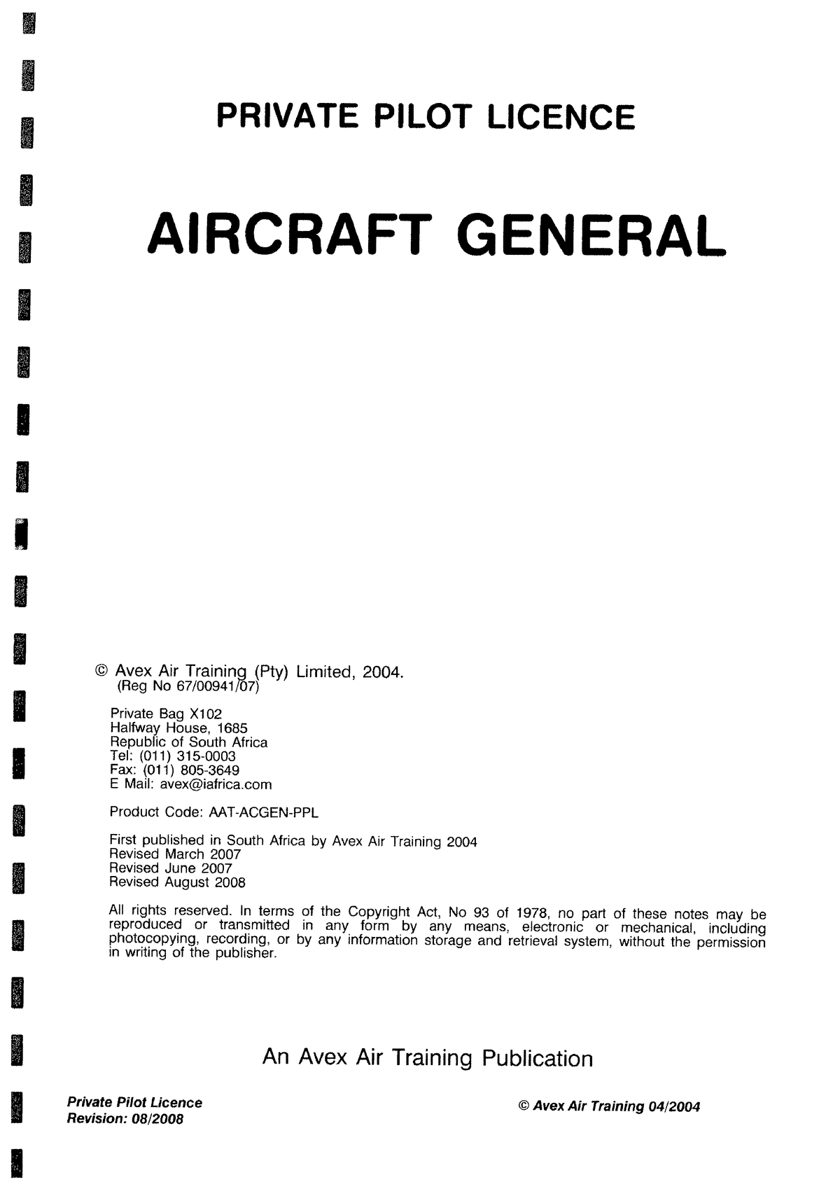 PPL - Aircraft General - Part 1 - EBM301 - Studocu