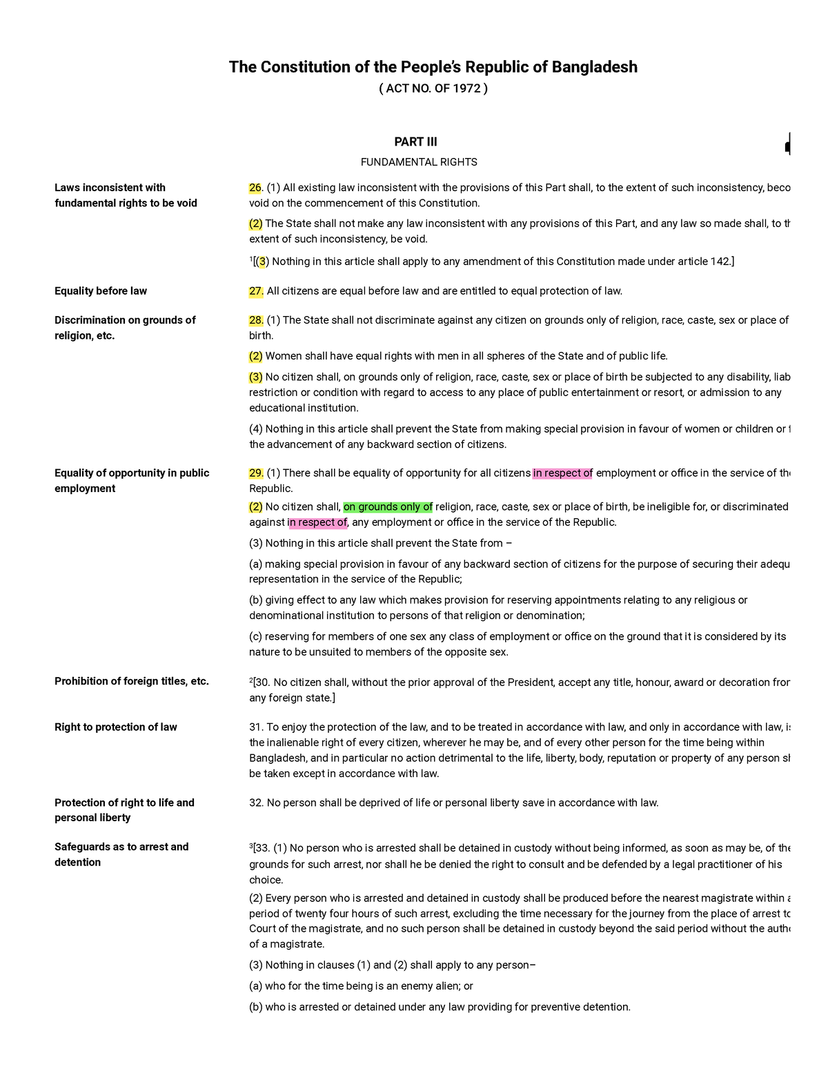 👍 The Constitution Of The People‌‌‍’s Republic Of Bangladesh FUN - PART ...