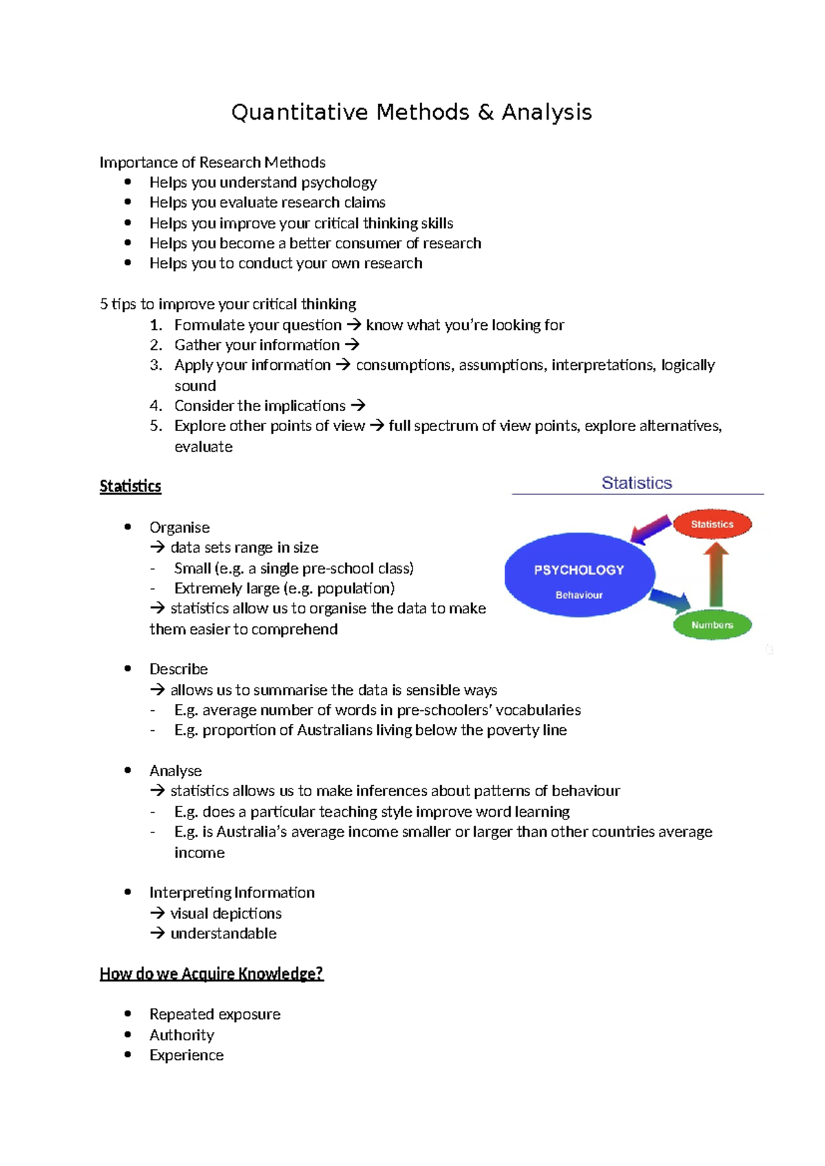 Week 1 - Quantitative Methods - Quantitative Methods & Analysis ...