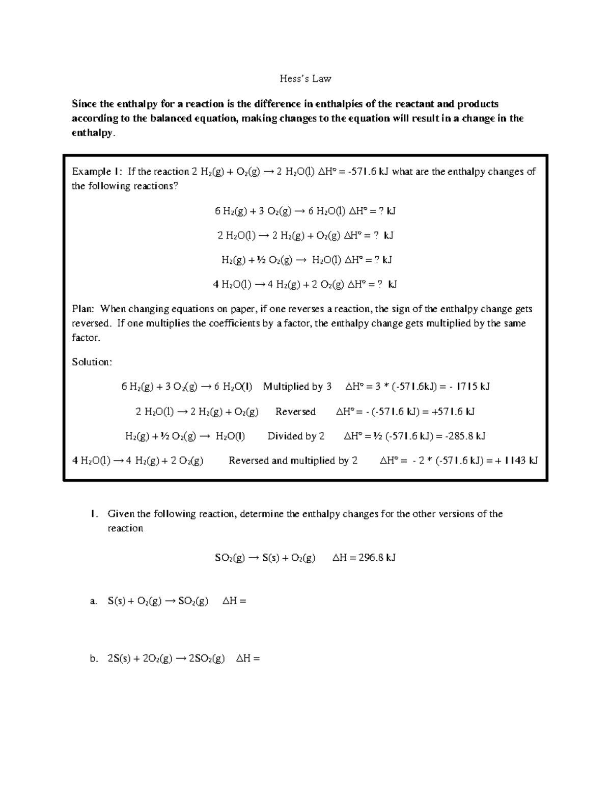 9-f-hess-s-law-homework-hess-s-law-since-the-enthalpy-for-a