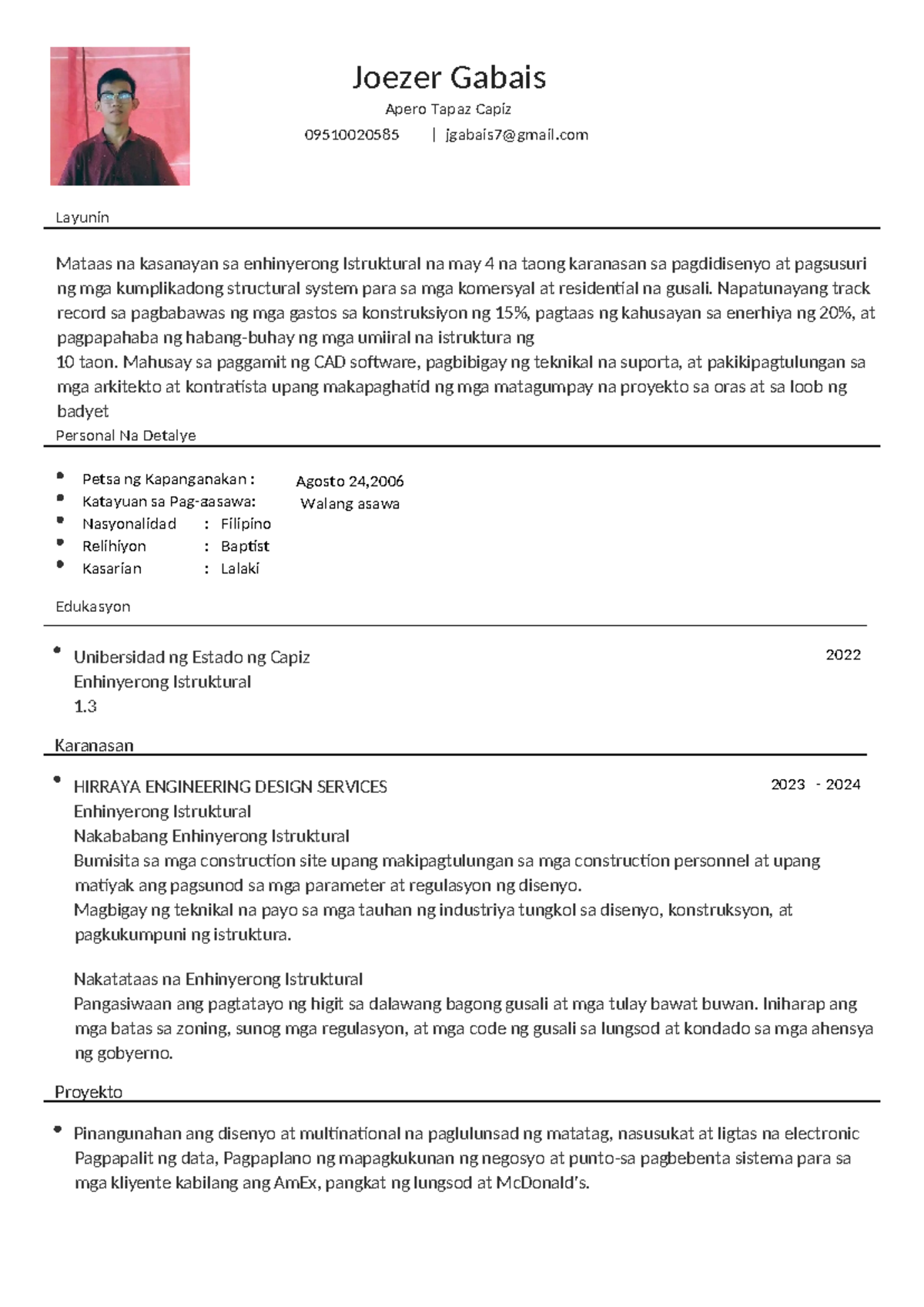 Resume-piling-larang - 2022 2023 - 2024 Mataas na kasanayan sa ...