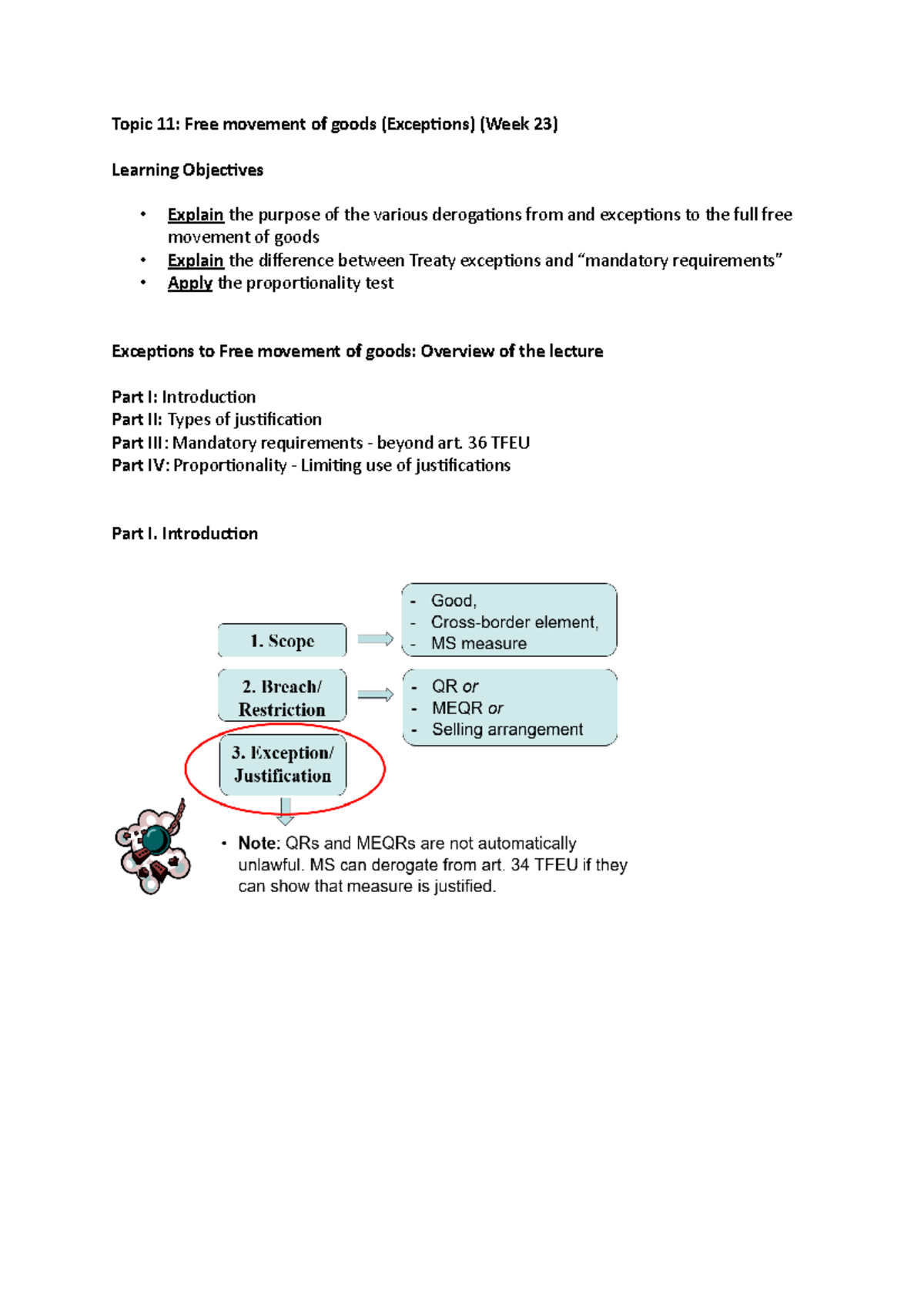 Topic 11- Free movement of goods (Exceptions) (Week 23) - 36 TFEU Part ...