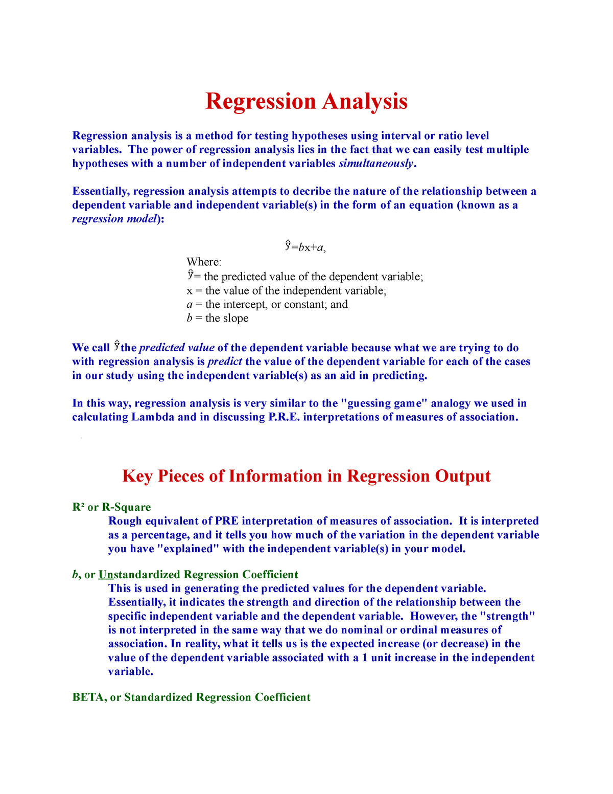 regression analysis thesis pdf