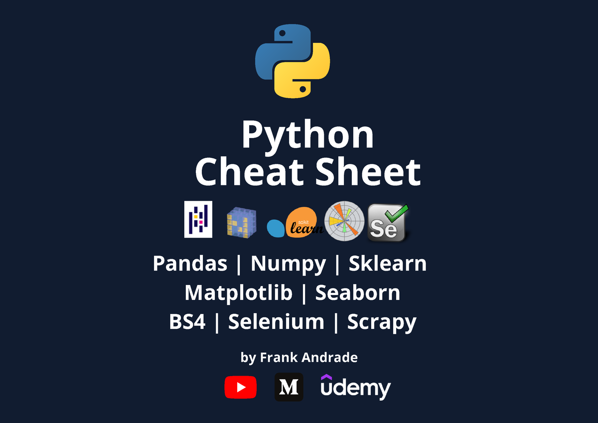 Python for Data Science Cheat Sheet 2 - Pandas | Numpy | Sklearn ...