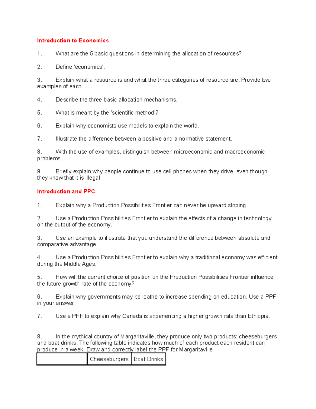 Exam 11 March 2020, questions and answers - Introduction to Economics ...