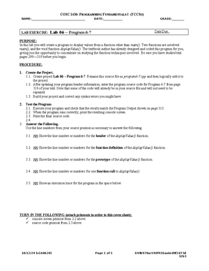 Lab 7 Software Engineering (Assignment) - Introduction to Computer ...