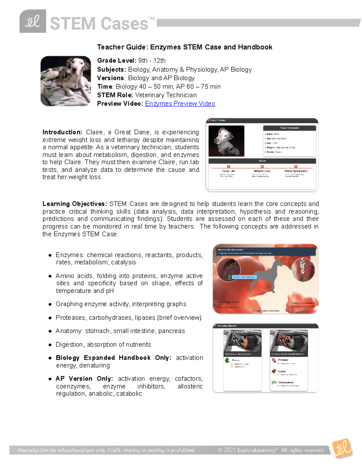 Teacher Guide Enzymes Case and Handbook 2021 Teacher Guide Enzymes