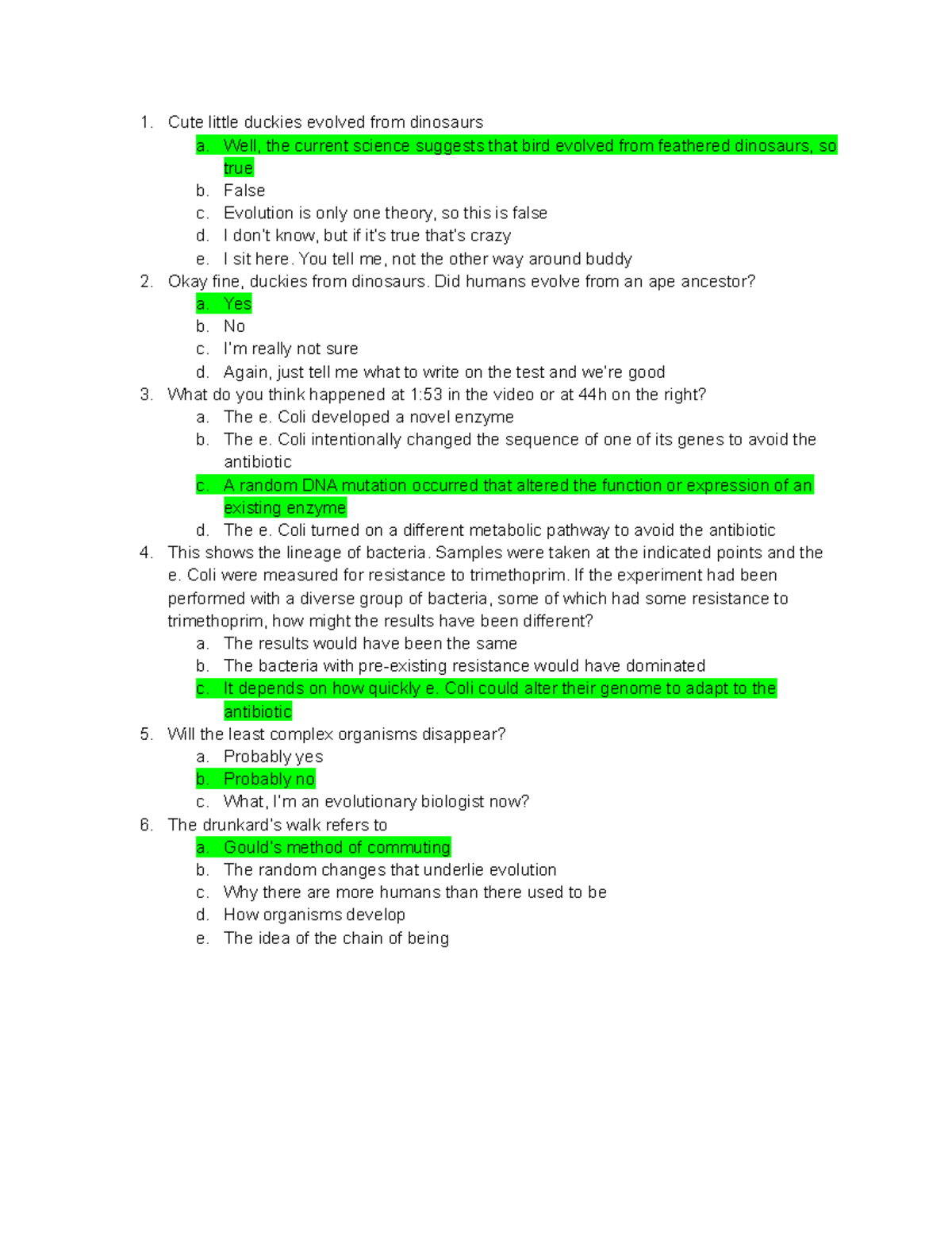1 (pratice) - professor: caleb rounds class: bio152 practice for ...