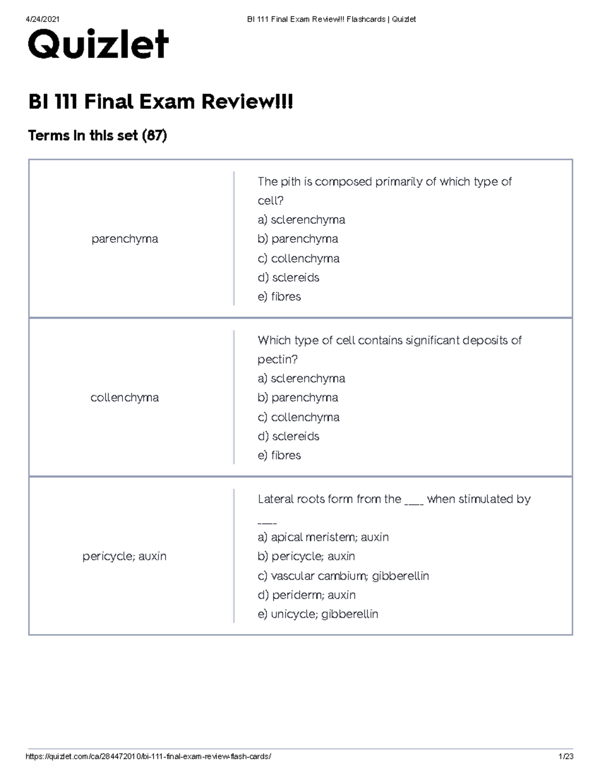 BI 111 Final Exam Review Flashcards Quizlet - BI 111 Final Exam Review ...