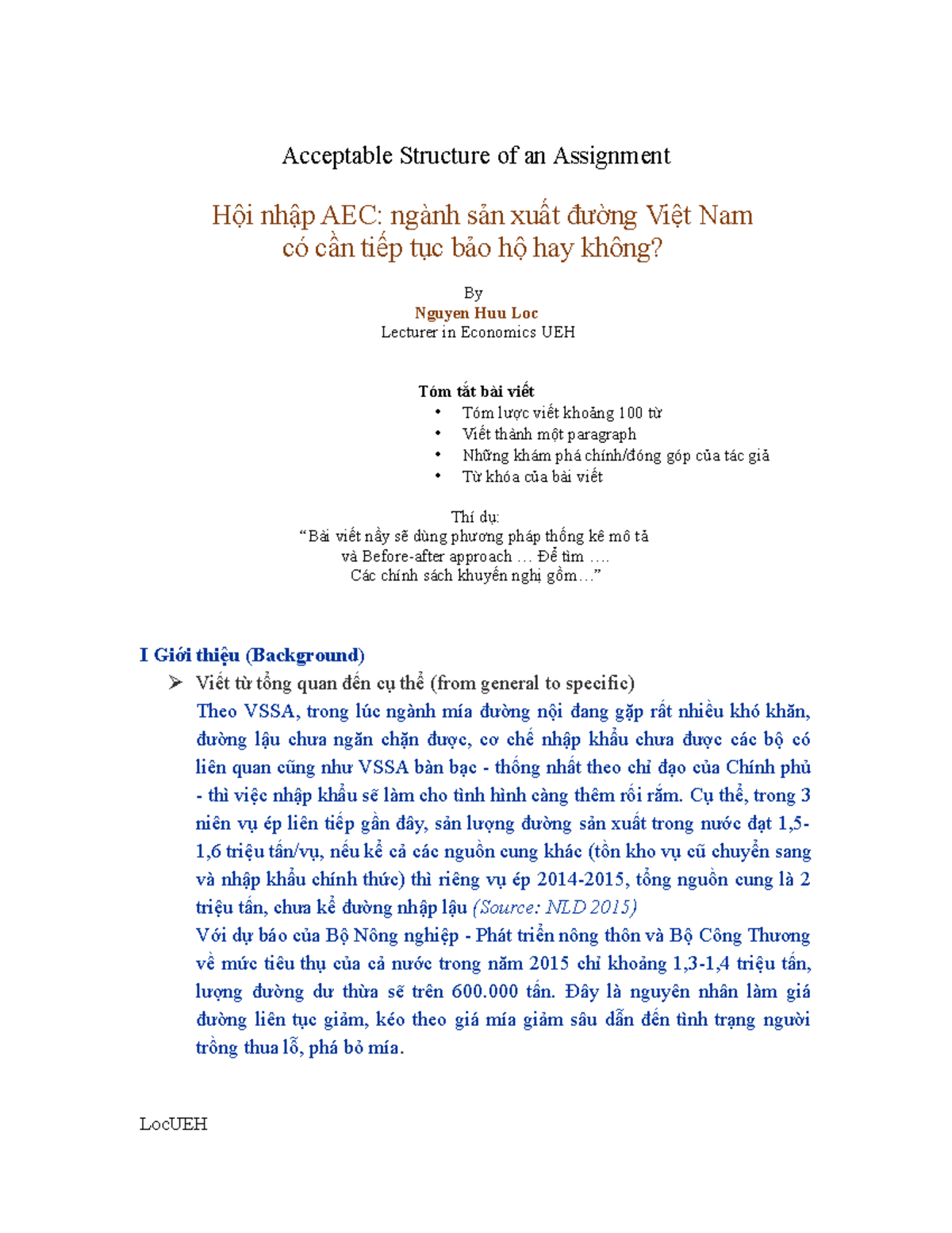 Viết assignment coherent - Acceptable Structure of an Assignment Hội ...