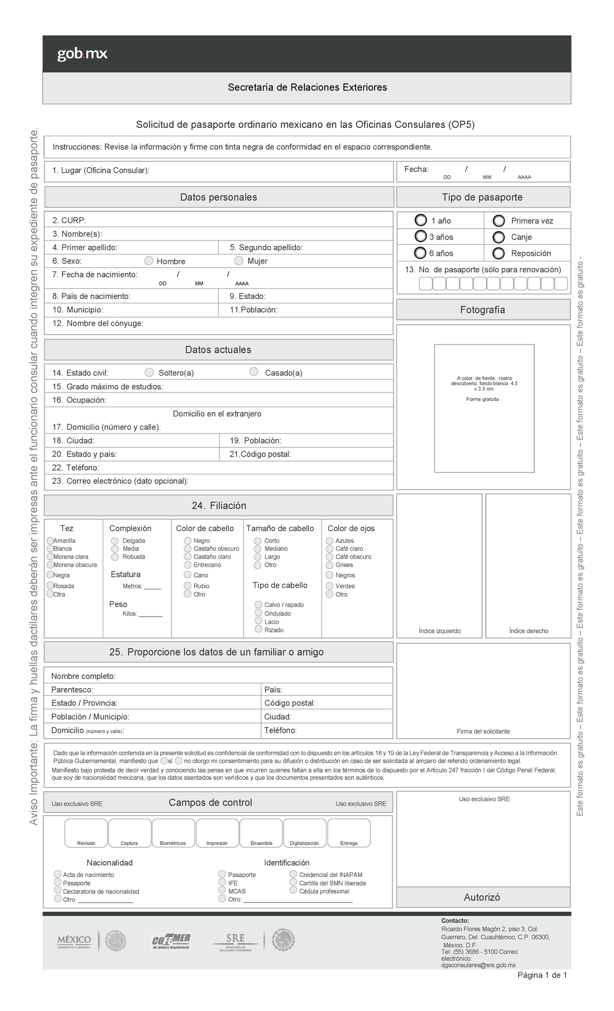 OP-5 Consulares - Nothing - Secretaría d e Relaciones E xteriores Aviso ...