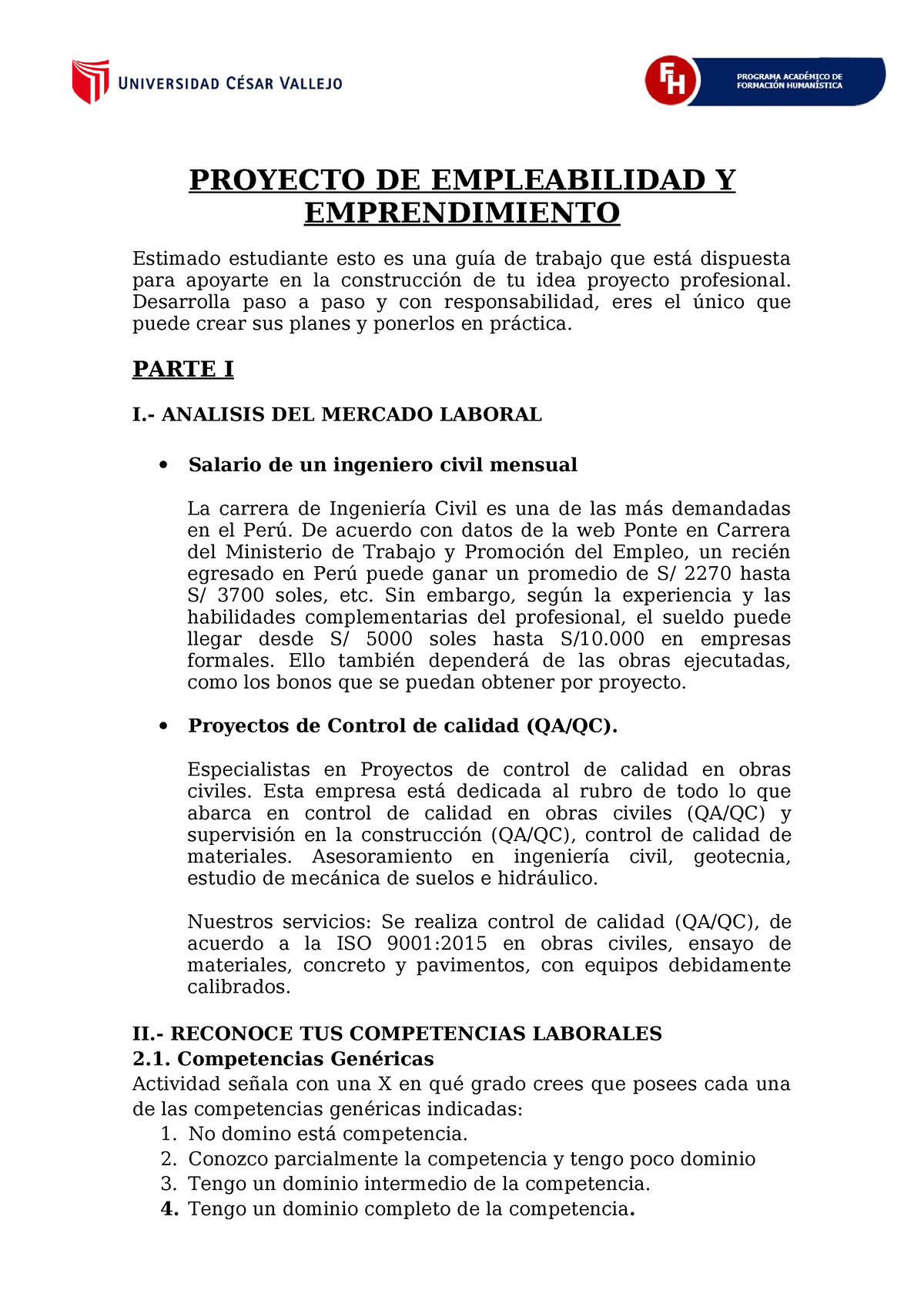 Proyecto De Empleabilidad Y Emprendimiento Aqo Proyecto De