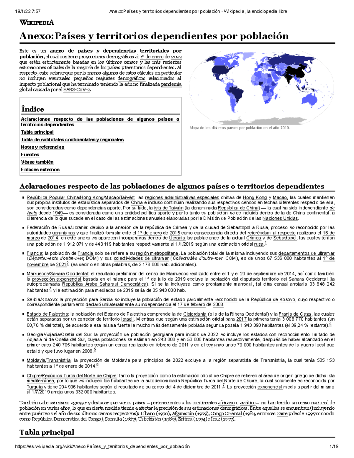 Países Y Territorios Dependientes Por Población - Mapa De Los Distintos ...