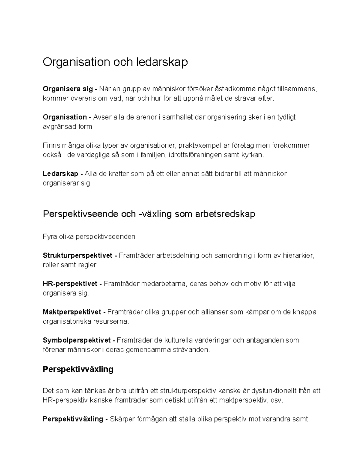 Organisation Och Ledarskap - Organisation Och Ledarskap Organisera Sig ...