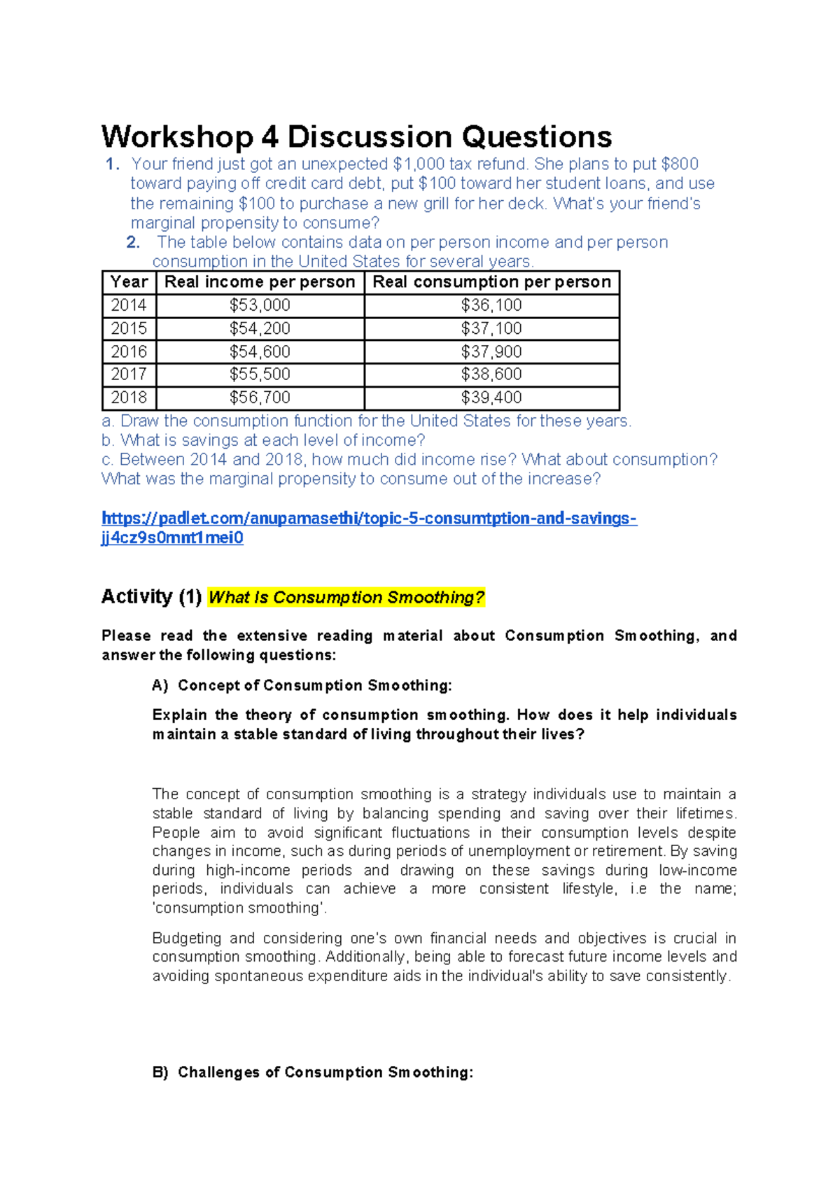 Workshop 5 Discussion Questions - Workshop 4 Discussion Questions 1 ...