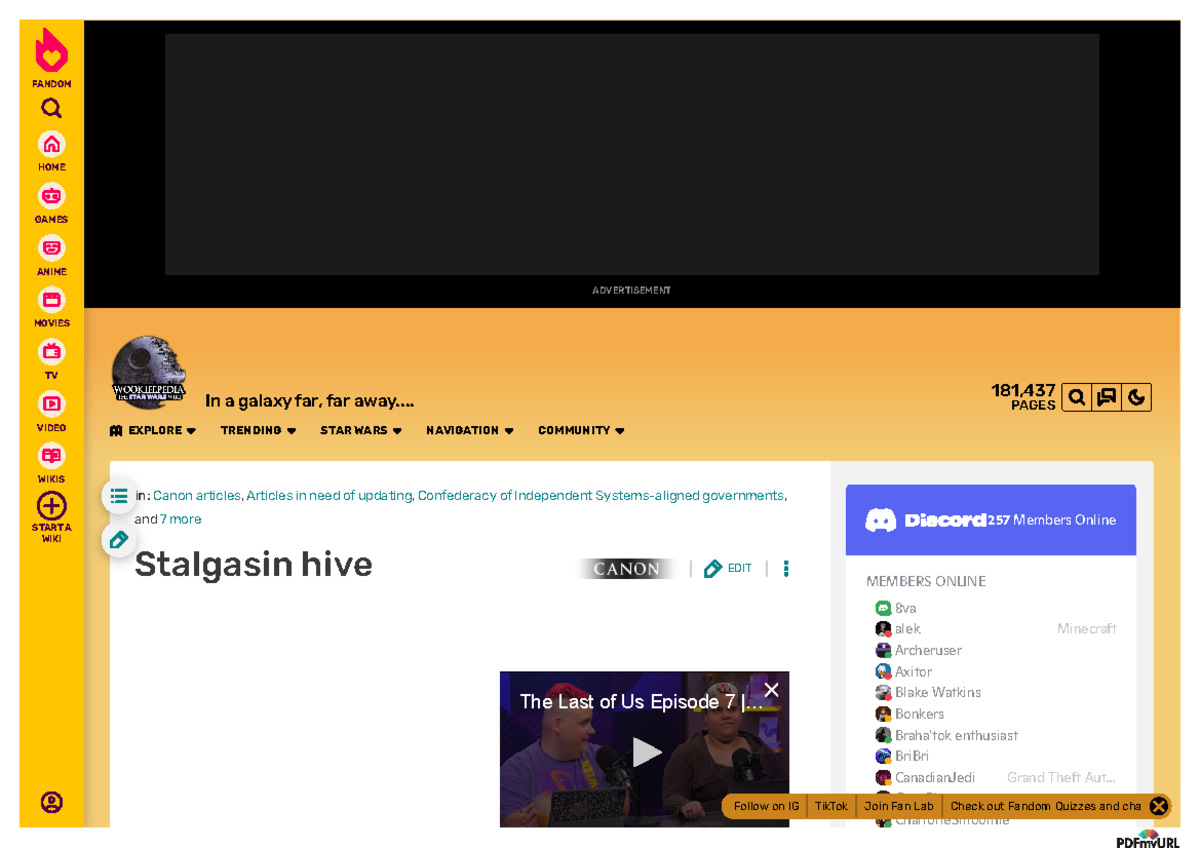 Stalgasin hive file In a galaxy far, far away.... 181, PAGES