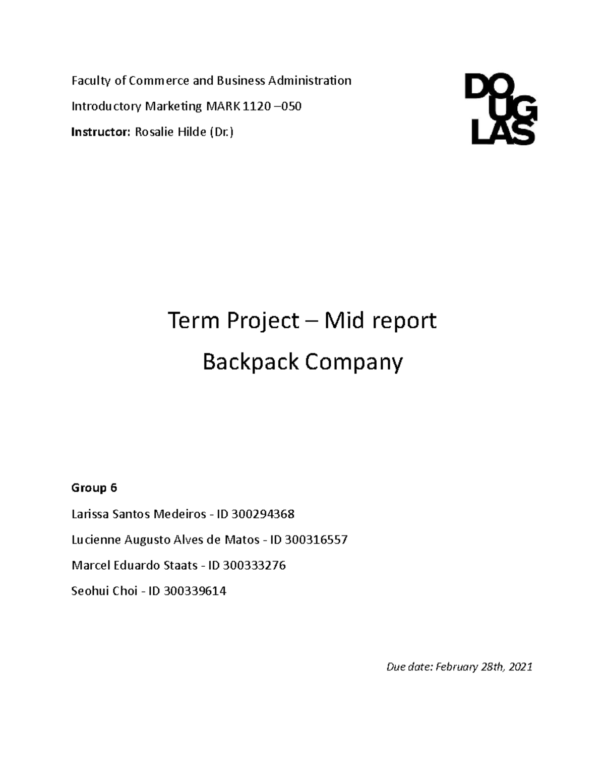 Mid report - Mid term assignment - Faculty of Commerce and Business ...