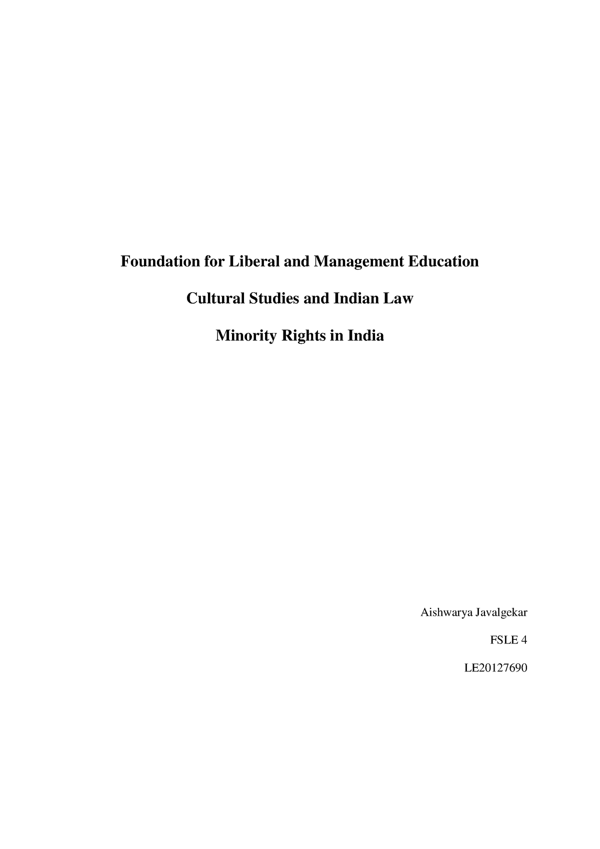 essay on minority rights in india