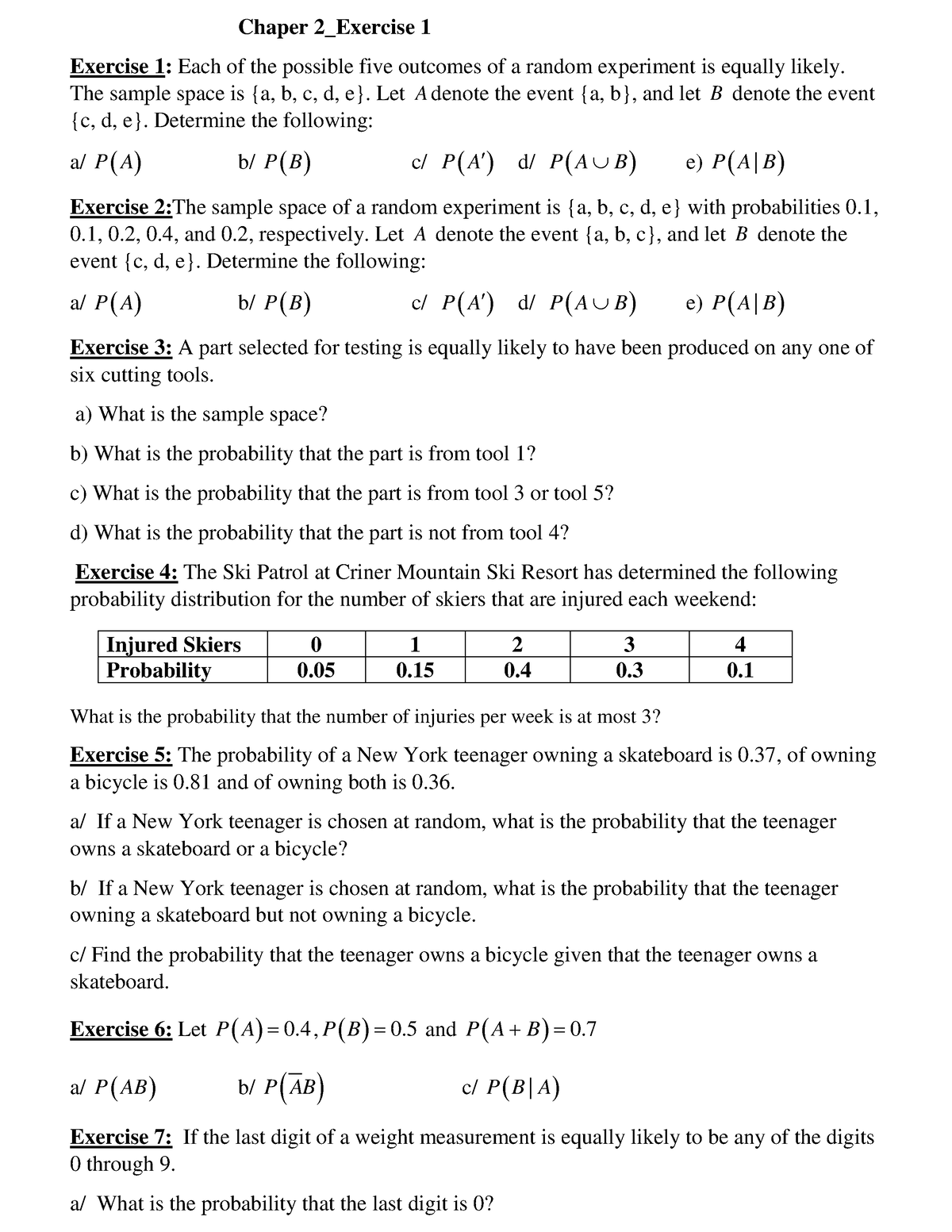 Chapter 2 Exercise 1 - Chaper 2_Exercise 1 Exercise 1: Each Of The ...