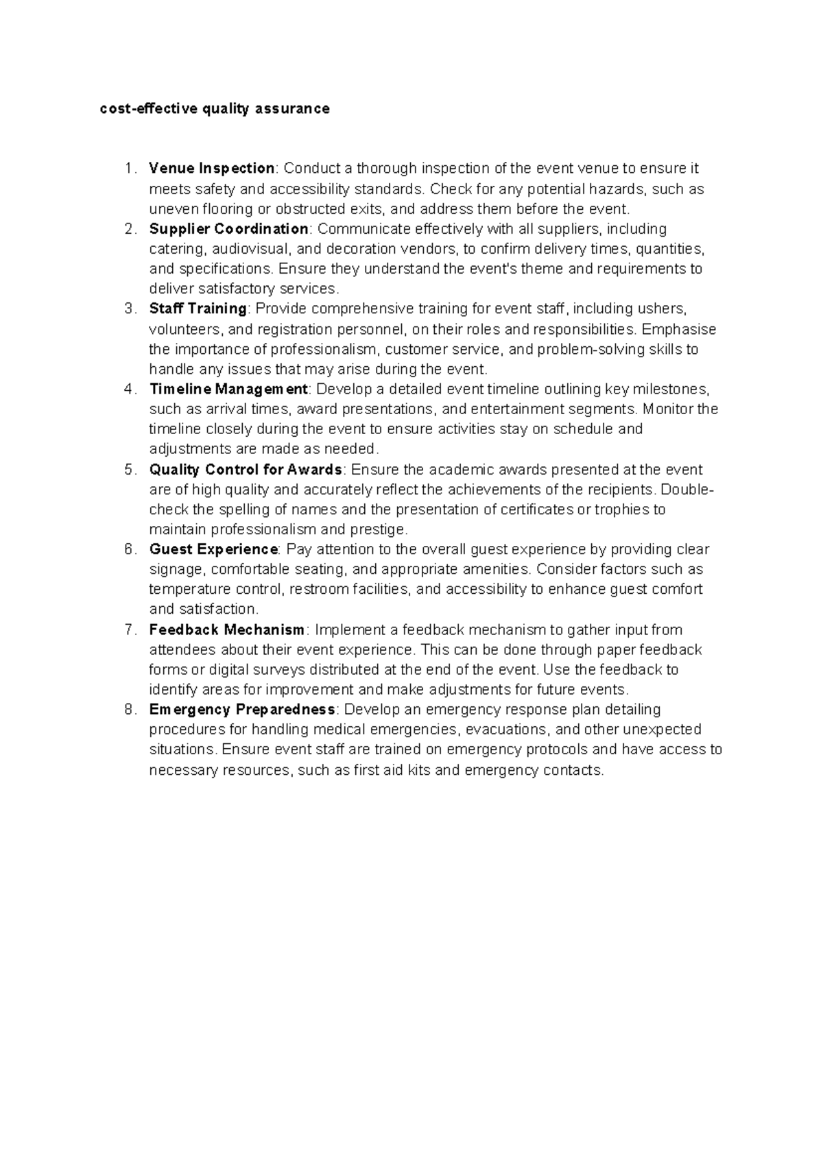 Quality assurance - Notes that will help you in the exam - cost ...