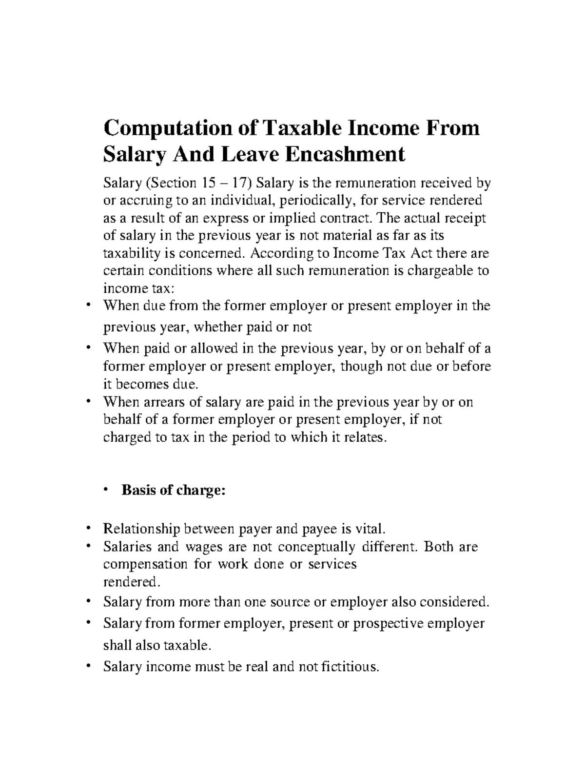 computation-of-taxable-income-from-salary-and-leave-encashment