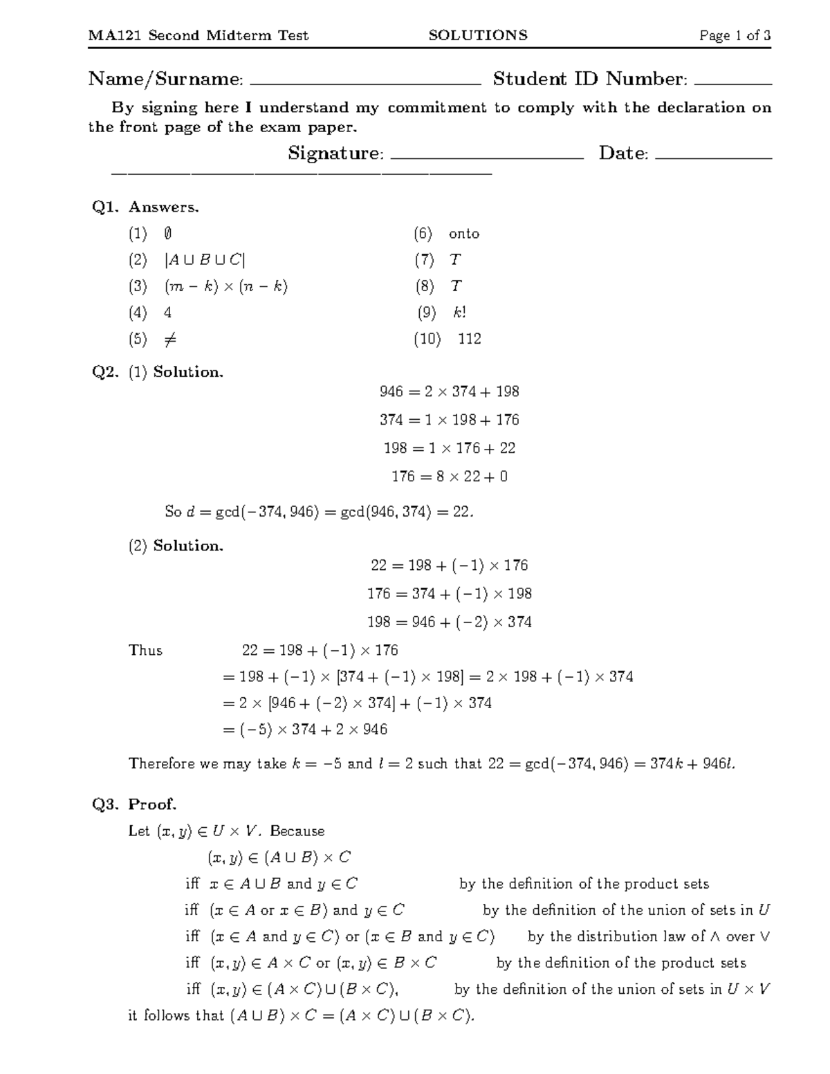 Solutions MA121 S20 Midterm 2 - MA121 Second Midterm Test SOLUTIONS ...