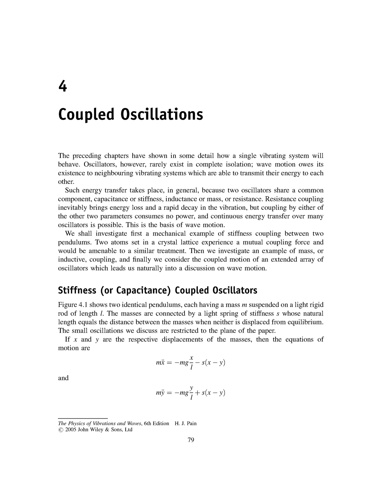 The Physics Of Vibrations And Waves- Coupled Oscillations - 4 Coupled ...