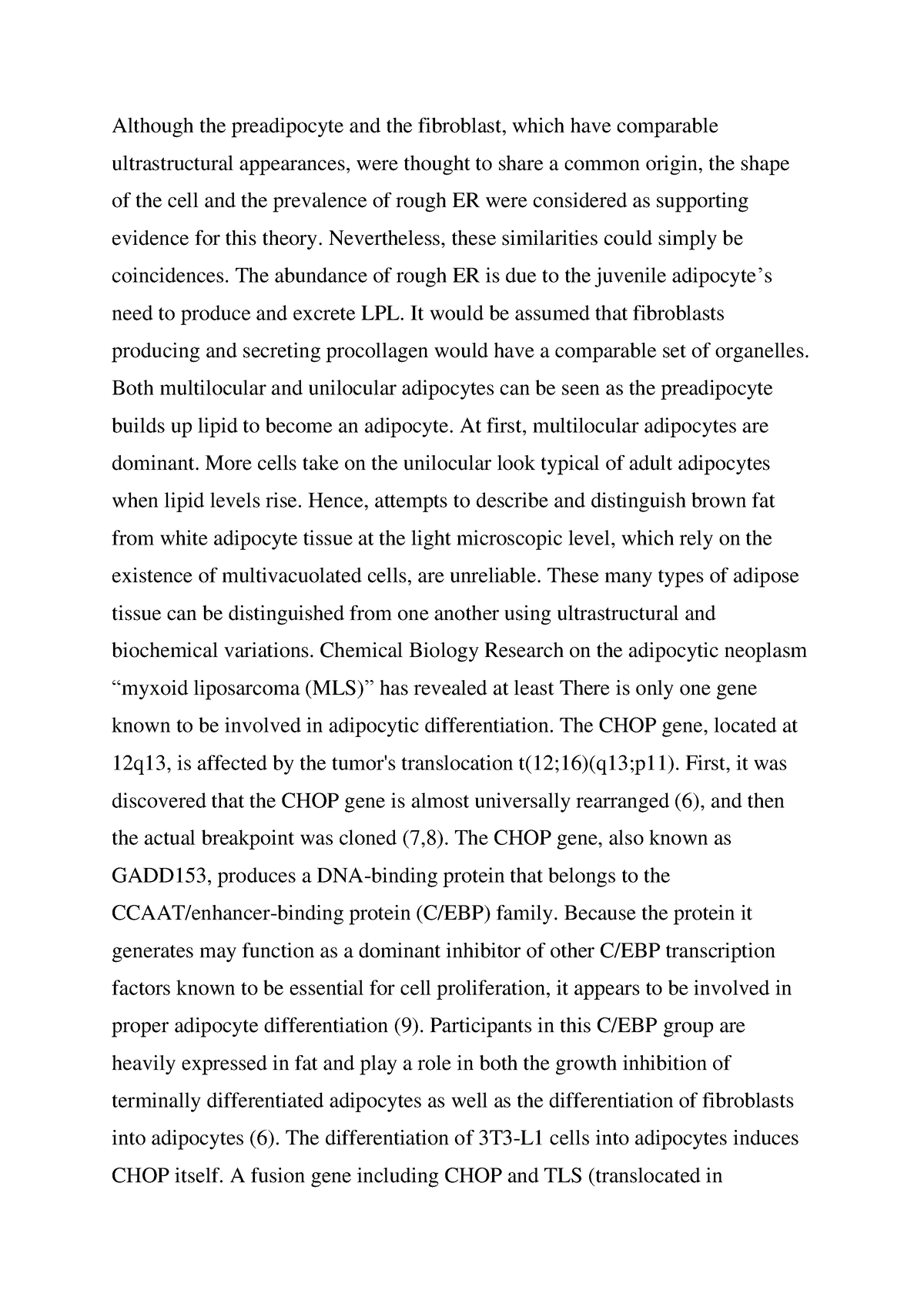 Batch 16-3 - histology - Although the preadipocyte and the fibroblast ...