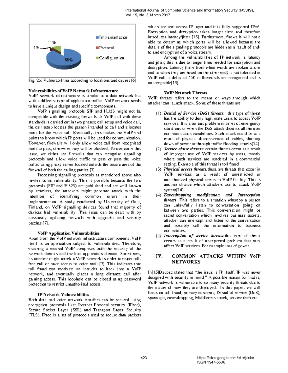 Vo IP Security Common Attacks and their C - Fig. 2b: Vulnerabilities ...