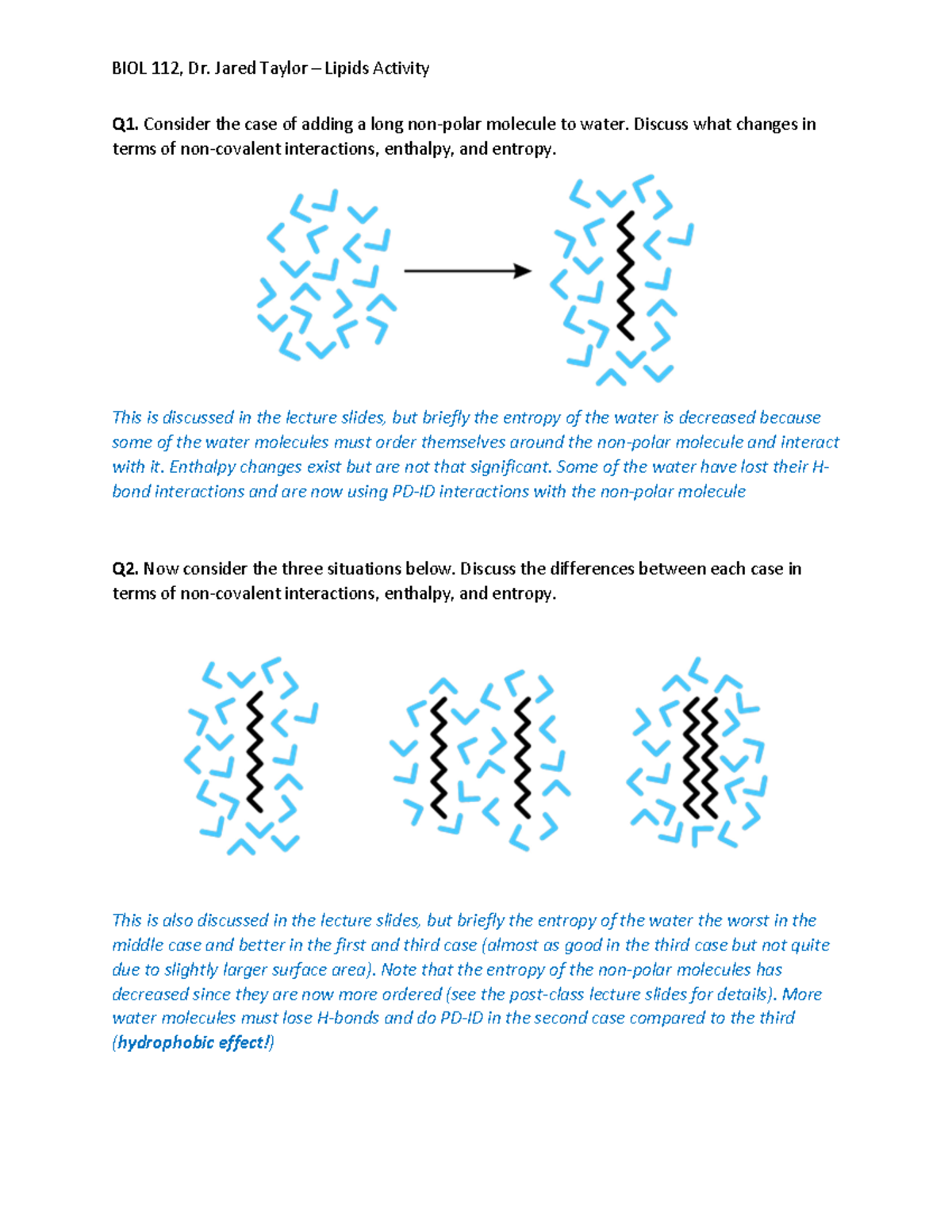 4 2 - Vourse - BIOL 112, Dr. Jared Taylor 3 Lipids Activity Q1 ...