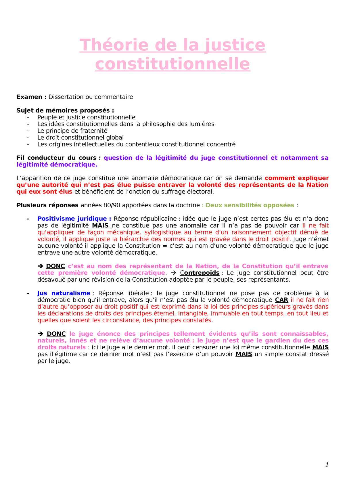 dissertation la justice constitutionnelle