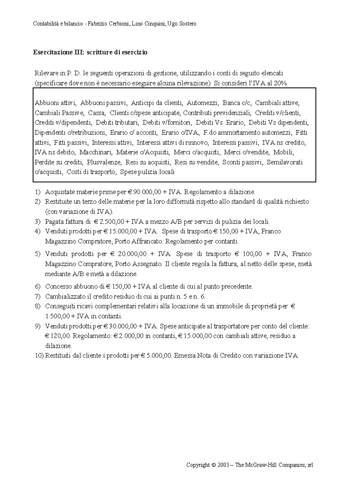 6079-4 E3 - Esercizio Contabilita - Contabilit‡ E Bilancio - Fabrizio ...