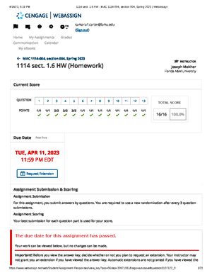 1.2 HW - Webassign Assignment - EN samaria1@famu (Sign out) MAC 1114 ...