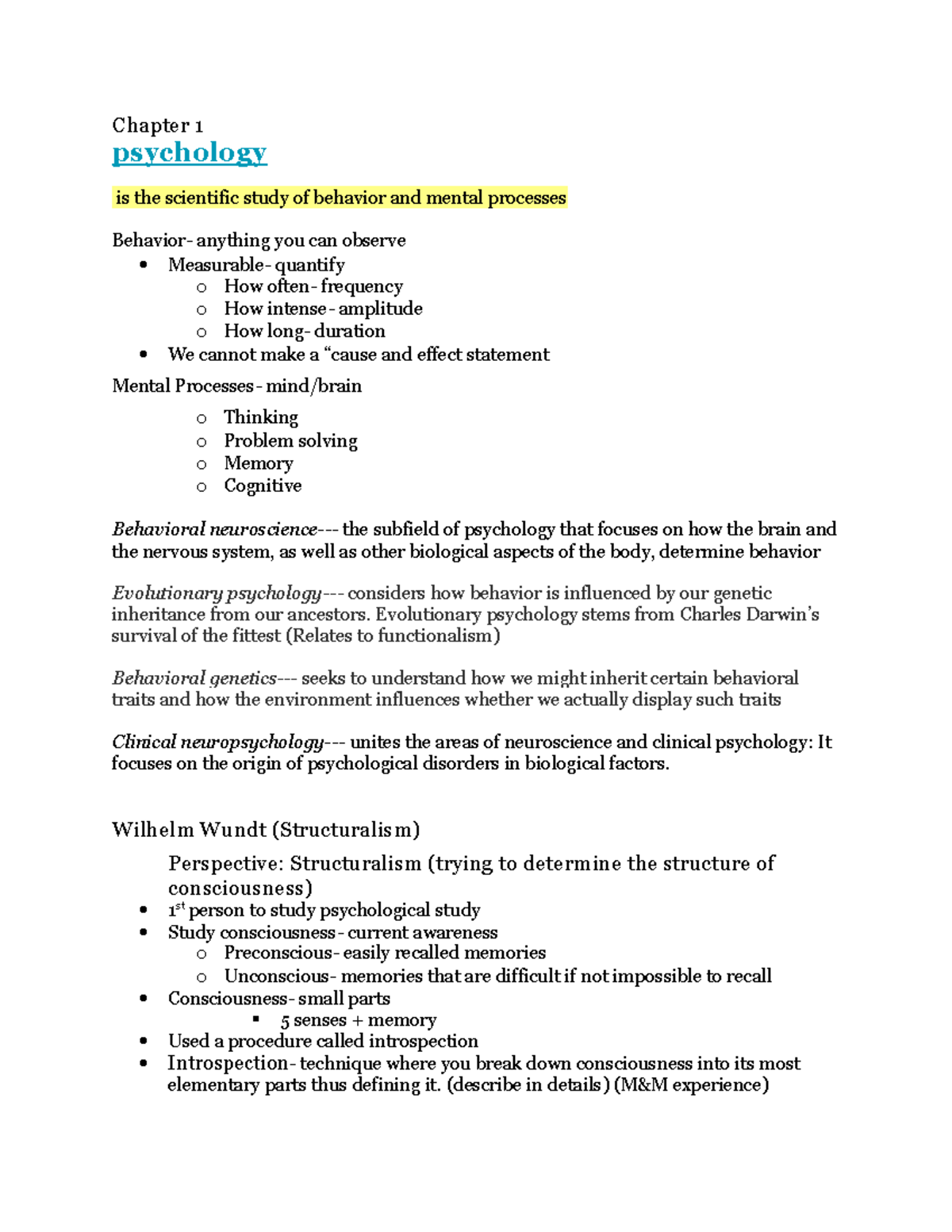 psy-test-1-study-sheet-lecture-notes-ch-1-3-chapter-1-psychology-is