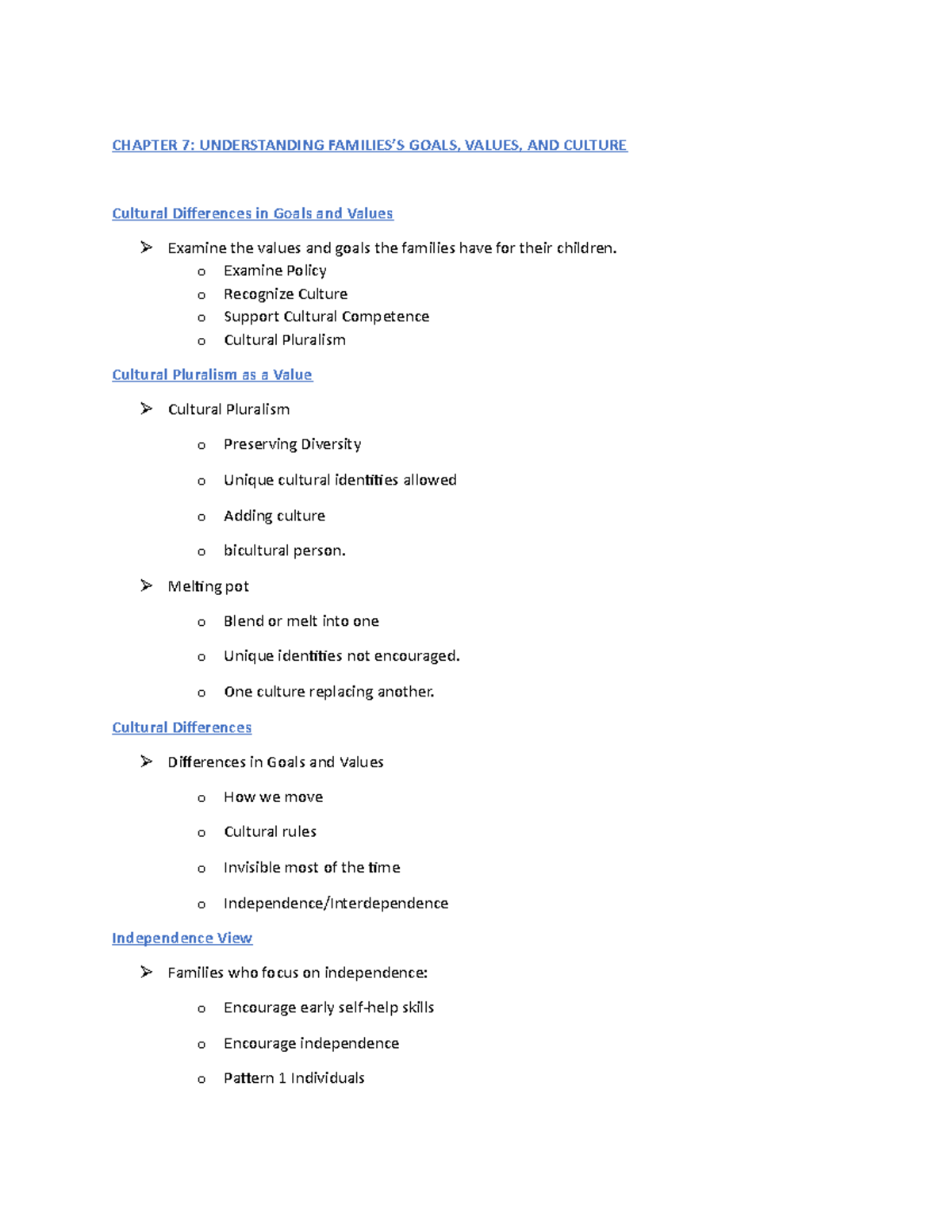 Chapter 7- Understanding Families’S Goals, Values, AND Culture ...