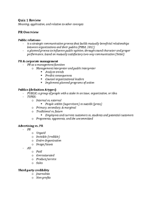 Intro to PR - notes on the first chapters of the seitel textbook ...