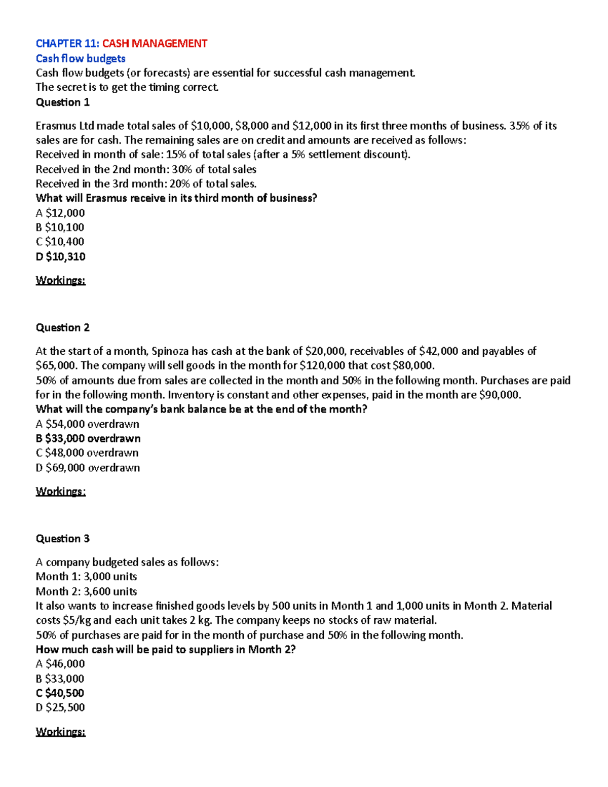 Chapter 11 September 2021 Intake - CHAPTER 11: CASH MANAGEMENT Cash ...