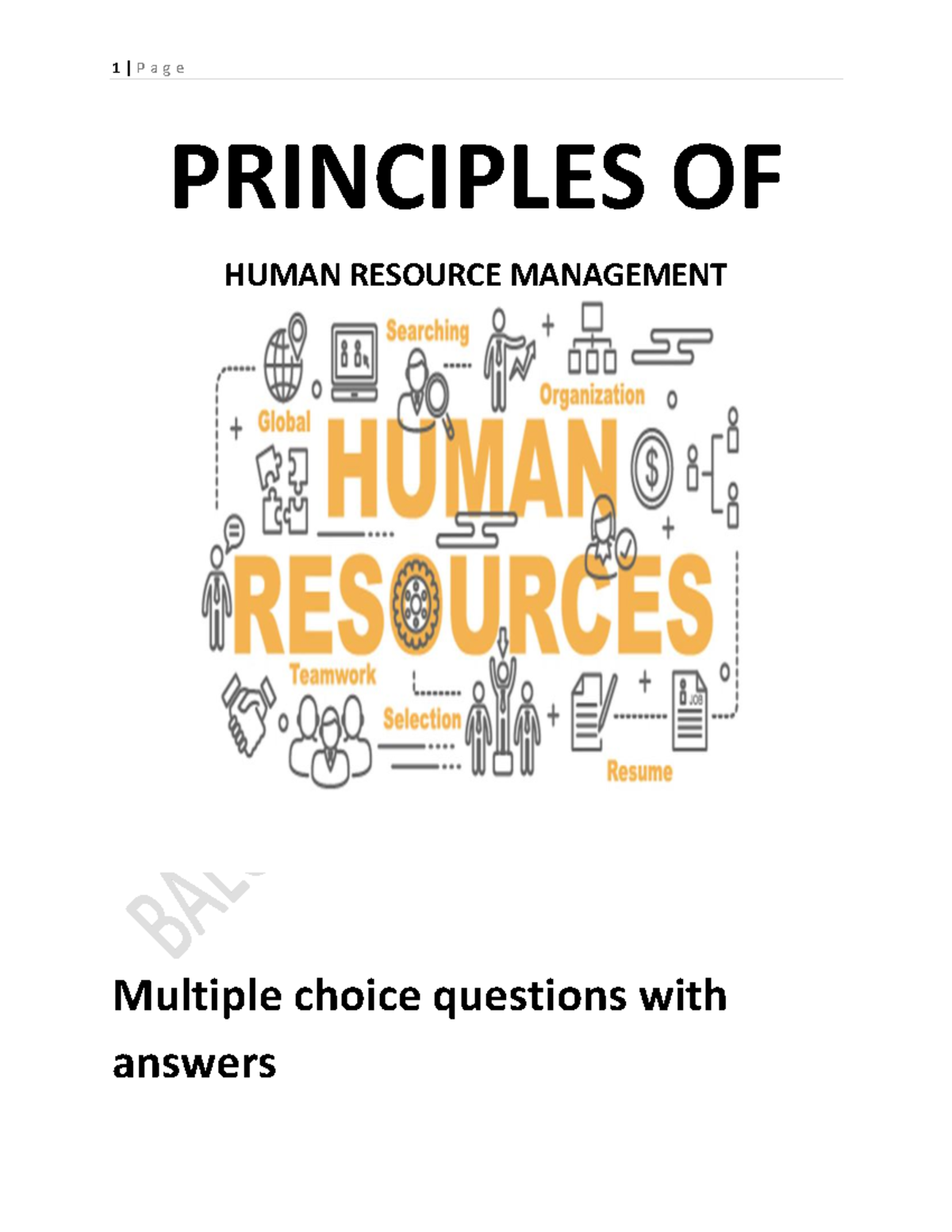 Principles OF Human Resource Management - PRINCIPLES OF HUMAN RESOURCE ...