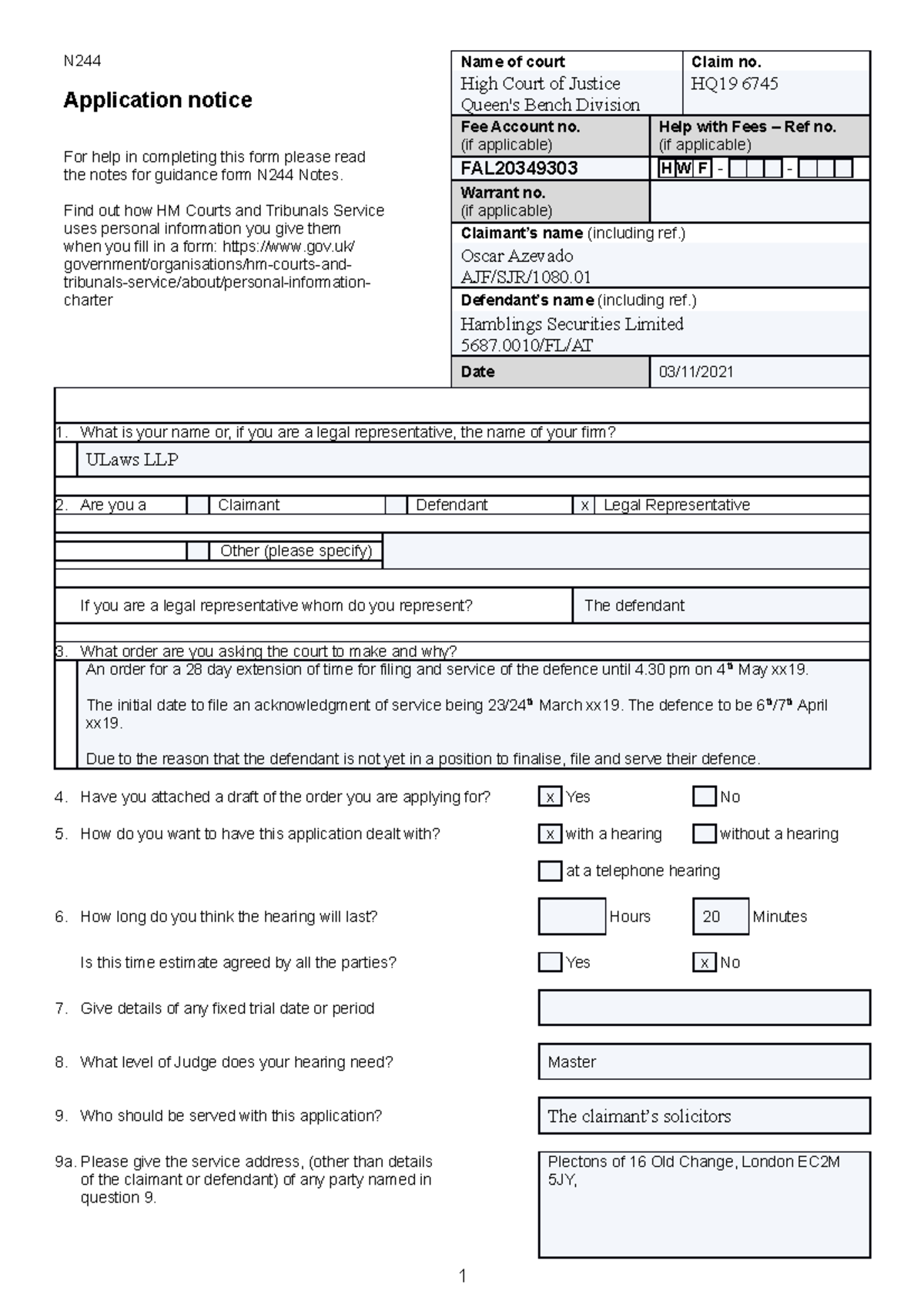 WS 5 Prep Task - Completed prep task - N Application notice For help in ...