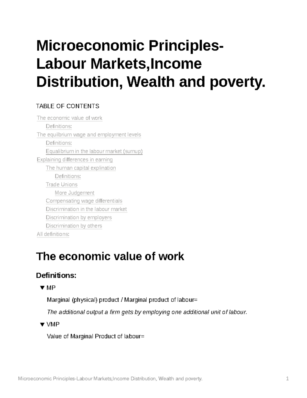 Microeconomic Principles-Labour Markets - Microeconomic Principles ...