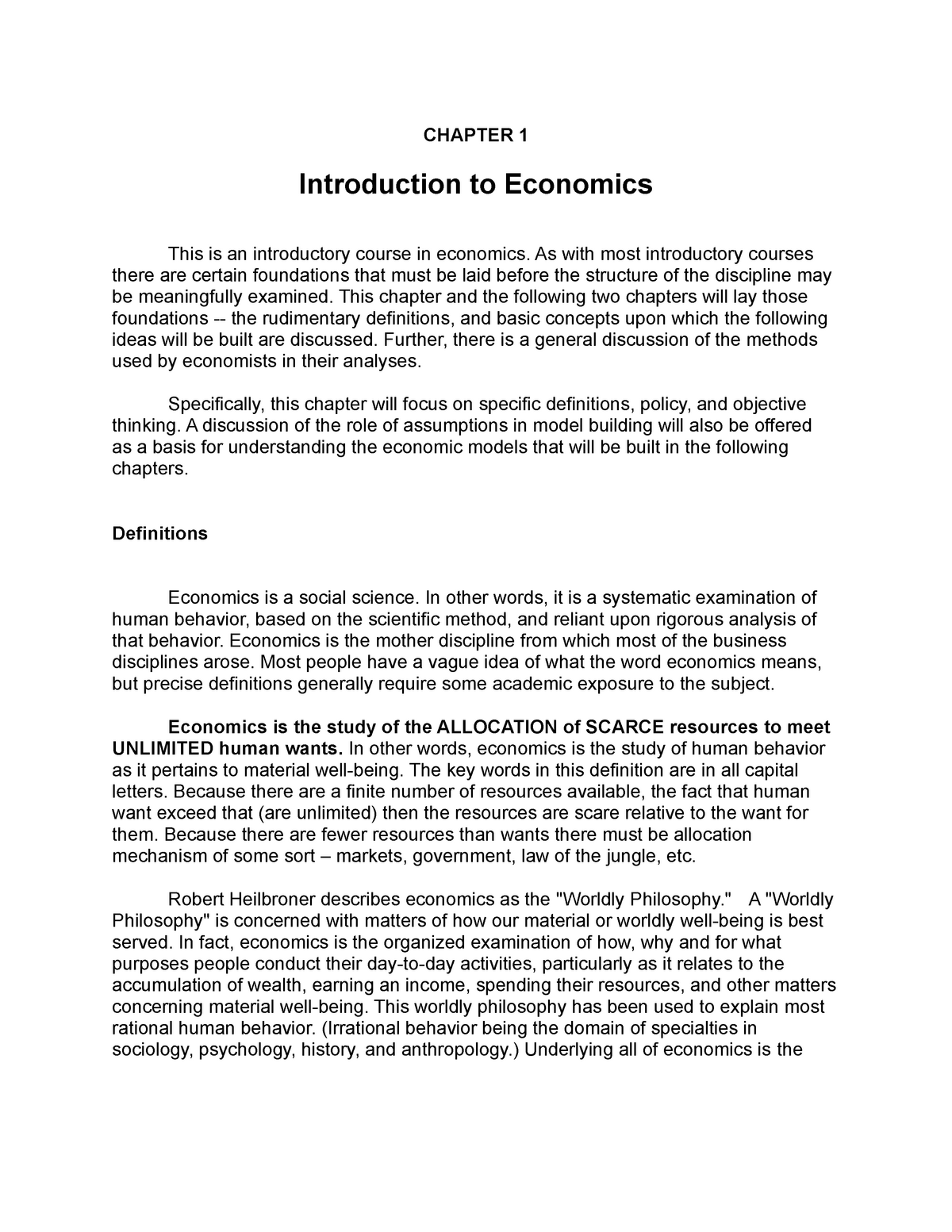 essay definition of economics