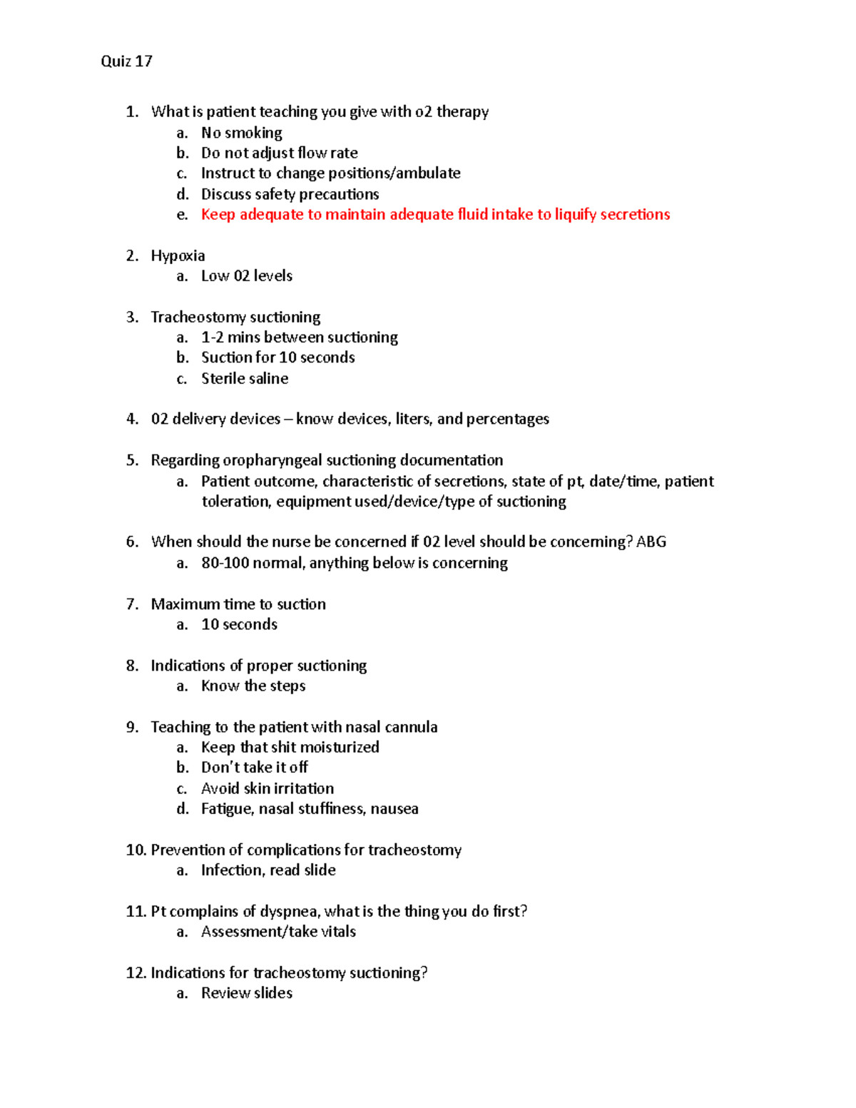 Quiz 17 review quiz 17 Quiz 17 What is patient teaching you give